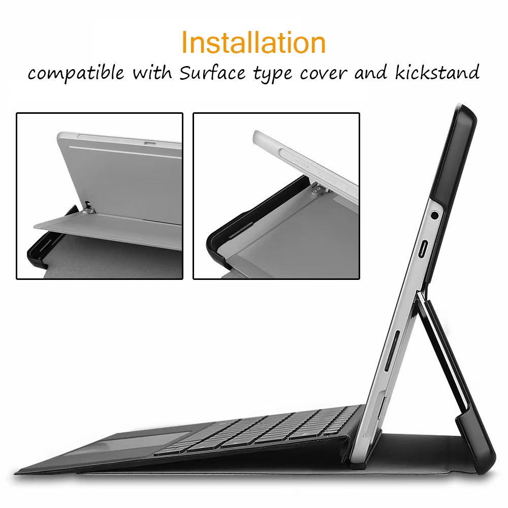 Ốp Bao Da Máy Tính Bảng Kèm Giá Đỡ Và Ngăn Đựng Bút Cho Microsoft Surface Go 3 / Go 2 / Go