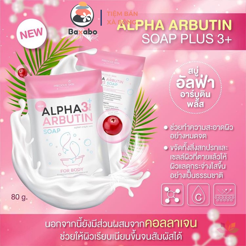 XÀ BÔNG TRẮNG DA ALPHA ARBUTIN 3PLUS THÁI LAN CHÍNH HÃNG 80GR - HÀNG CÓ SẴN - TẶNG KÈM TÚI LƯỚI TẠO BỌT CAO CẤP | BigBuy360 - bigbuy360.vn
