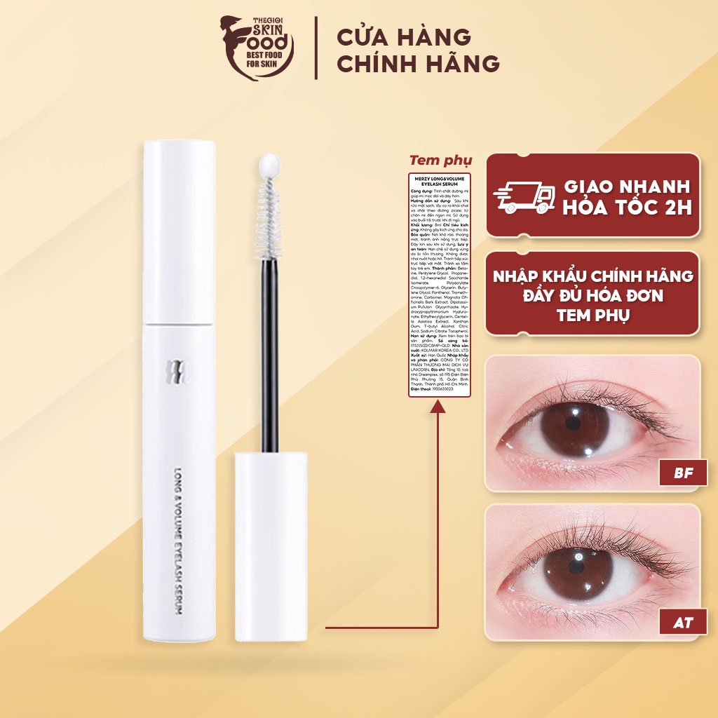 Tinh Chất Dưỡng Mi Dài Và Dày Mi Merzy Long &amp; Volume Eyelash Serum 8ml