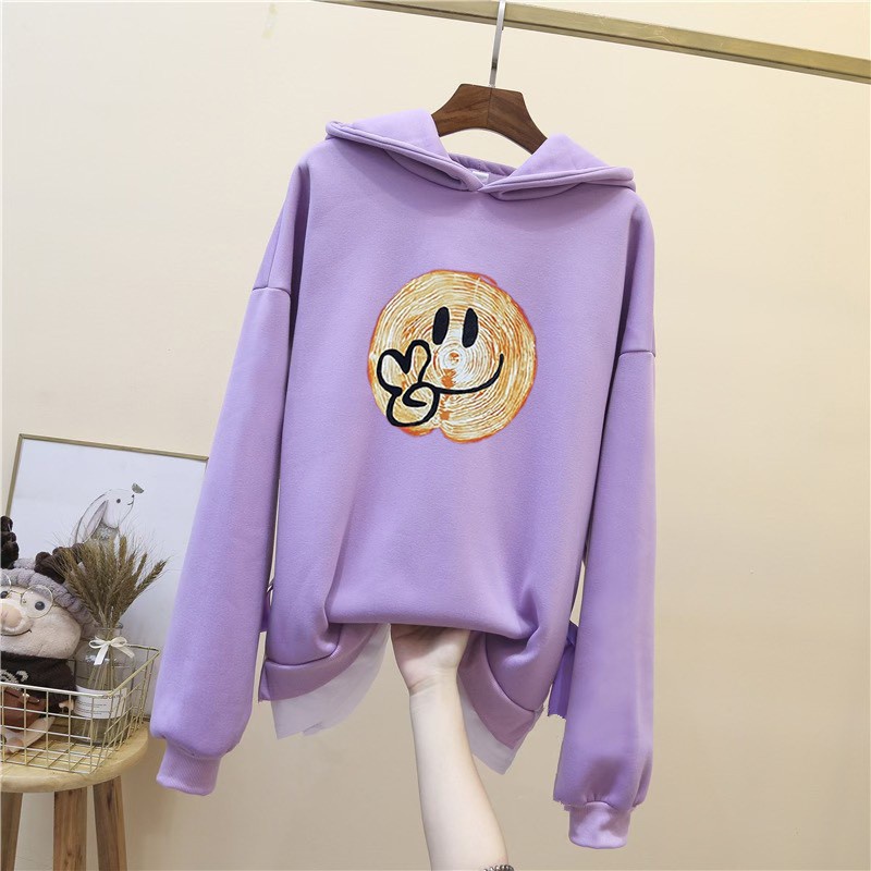 Áo nỉ hoodie In hình mặt cười Hi Hagu áo nỉ bông unisex nam nữ