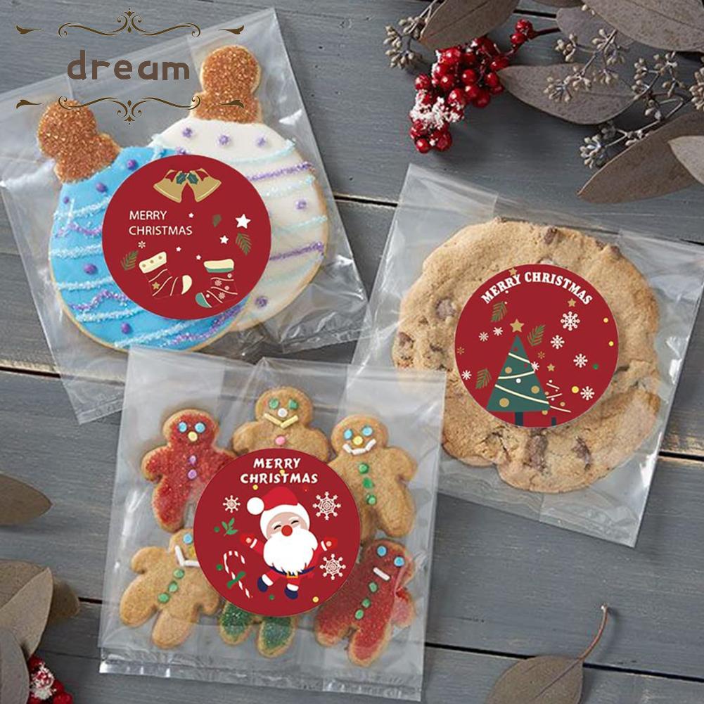 【DREAMLIFE】Sticker Merry Holidays Sticker Roll Christmas Gift Box Seal Gift Decoration