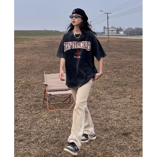 Áo phông TRYTHM chất liệu vải wash xịn