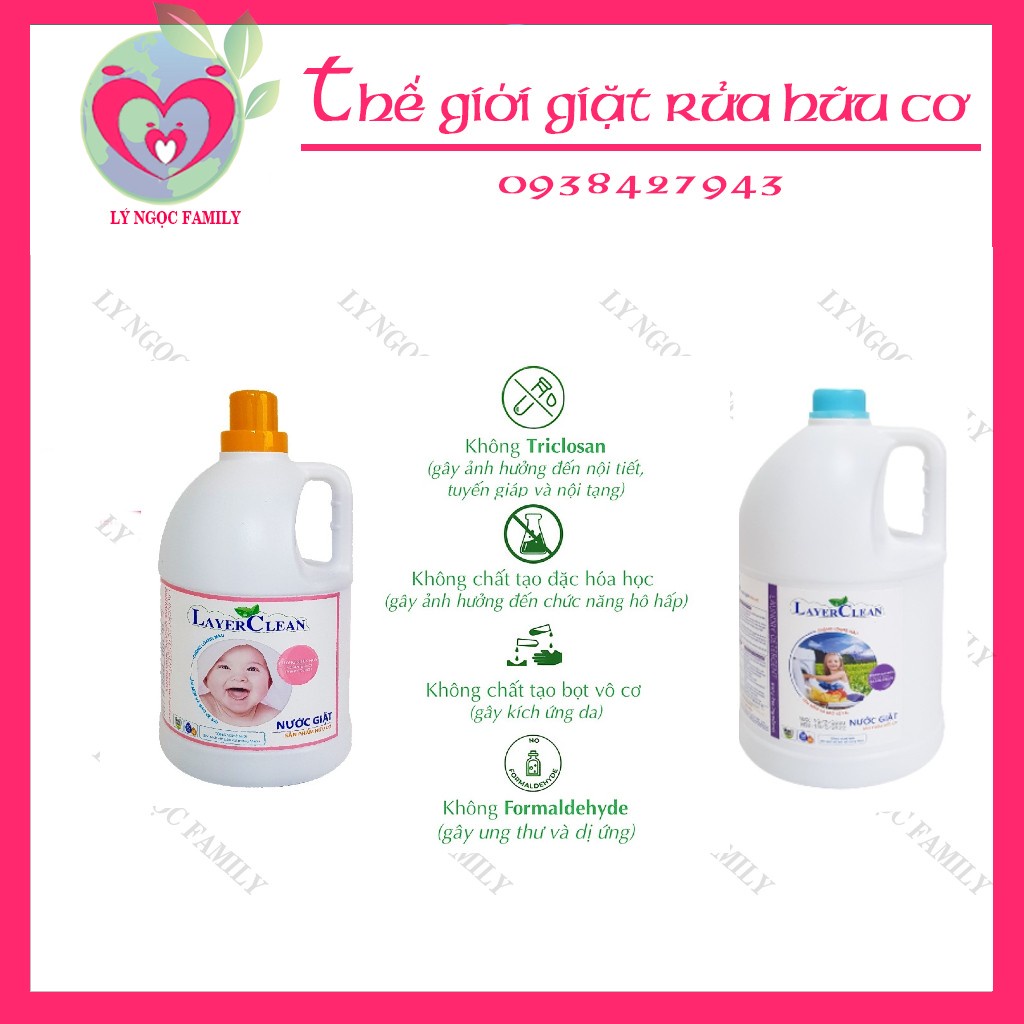 Nước giặt hữu cơ Layer Clean - can 5L siêu tiết kiệm