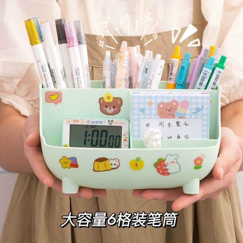 Khay Đựng Bút, Đồ Dùng Học Tập, Mỹ Phẩm (Tặng Kèm Sticker Dễ Thương)