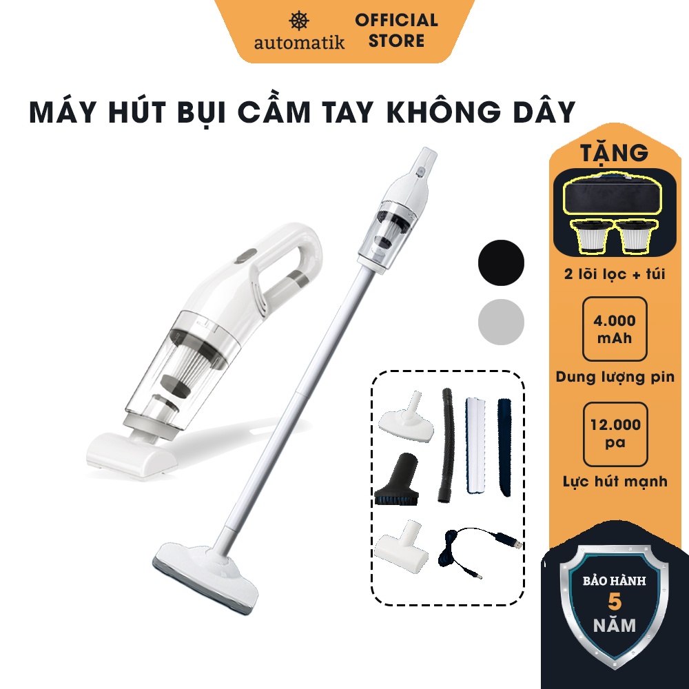 Máy Hút Bụi Cầm Tay Không Dây, Oto Xe Hơi, Gia Đình, Bàn Phím, Sofa, Nhà Cửa M08 - Automatik