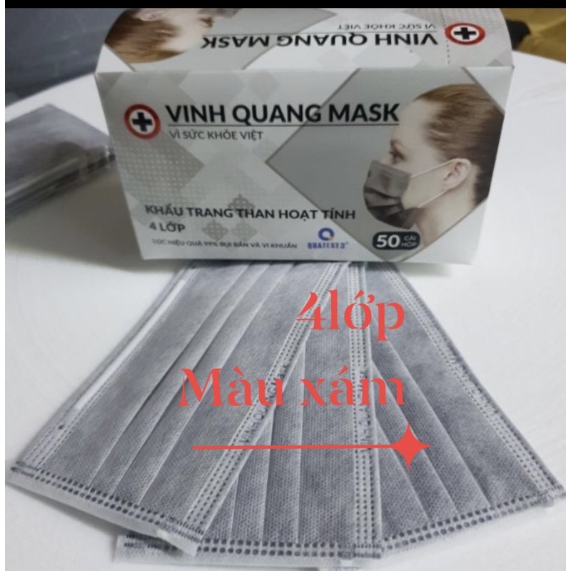 Khẩu trang 4l màu xám VINH QUANG