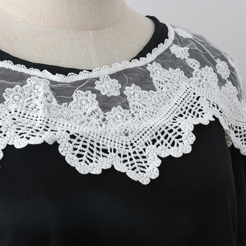 Dải Dây Ren Màu Trắng Thêu Hoa Trang Trí Cổ Áo DIY