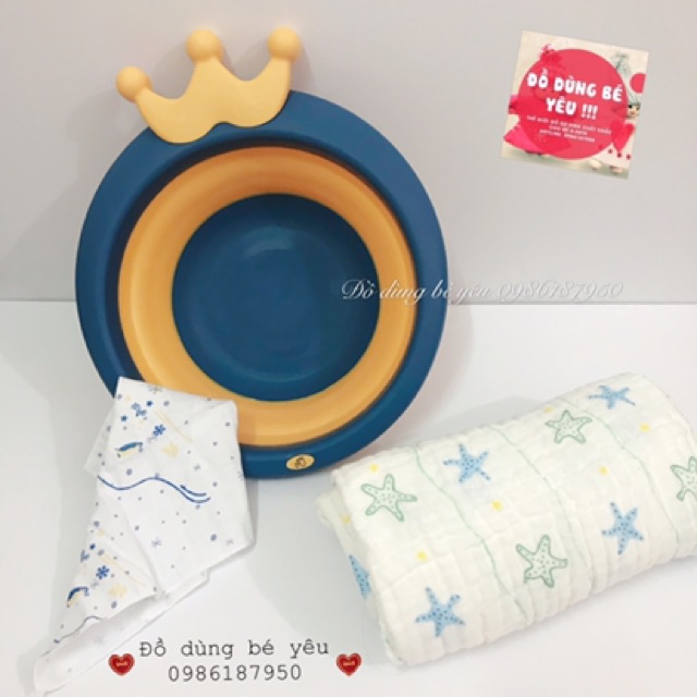 Chậu rửa gập gọn vương miện cho bé [ babyboo]