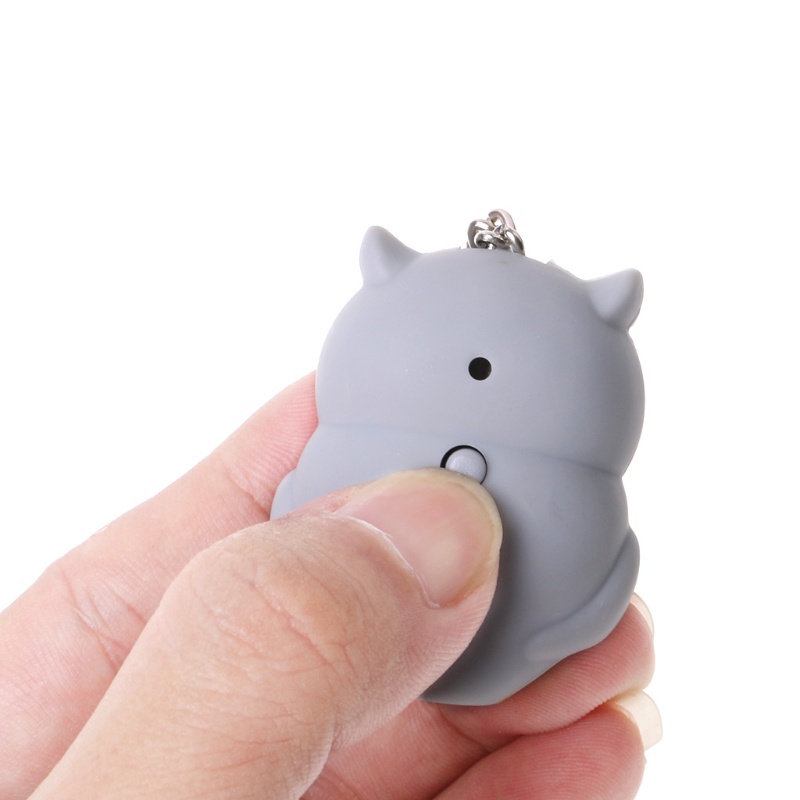 Móc Khóa Hình Cú Hoạt Hình 3D Có Đèn LED Xinh Xắn