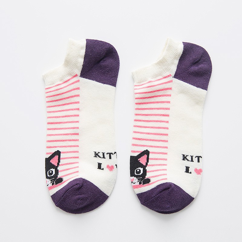 Vớ tất ngắn cao cấp hình mèo Kitty chất liệu Cotton (VN 6)