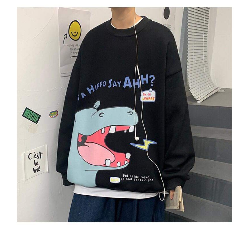 Áo nỉ sweater Hippo Unisex | BigBuy360 - bigbuy360.vn