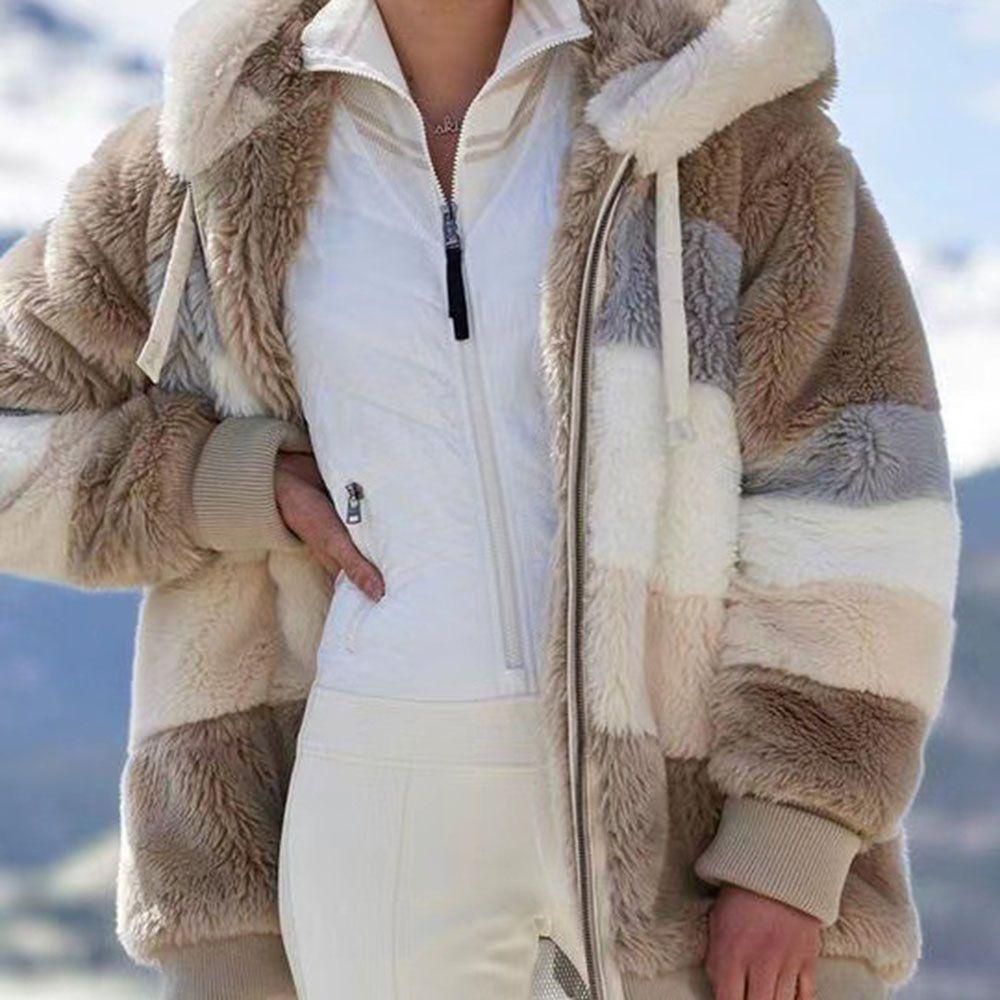 Áo Khoác Phao Dáng Dài Có Nón Phối Lông Thời Trang Mùa Đông