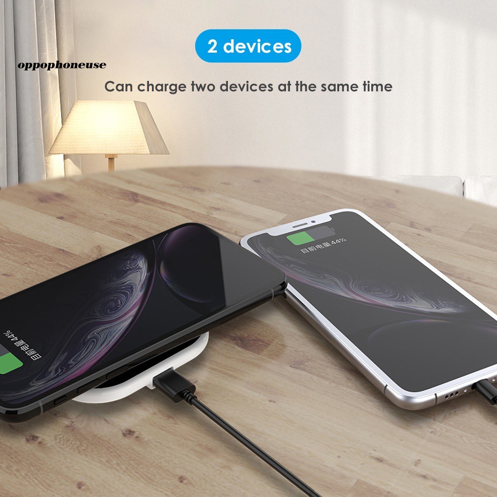 【OPHE】10W Qi Wireless Mobile Phone Charger Fast Charging Pad with 3 Mode LED Light