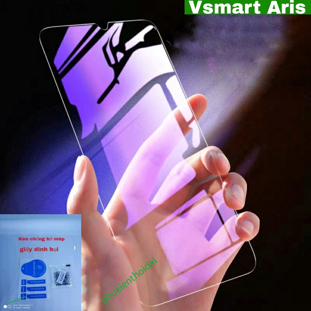 Kính cường lực Vsmart Aris tím chống tia UV hại mắt ( tặng keo mép )