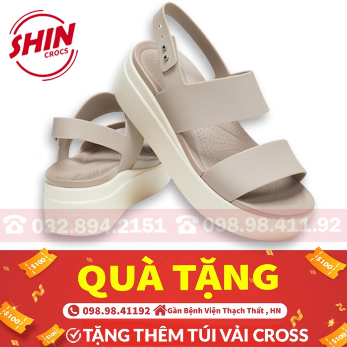 dép Sandal cross họa tiết màu be SHINCROSS7U6Y