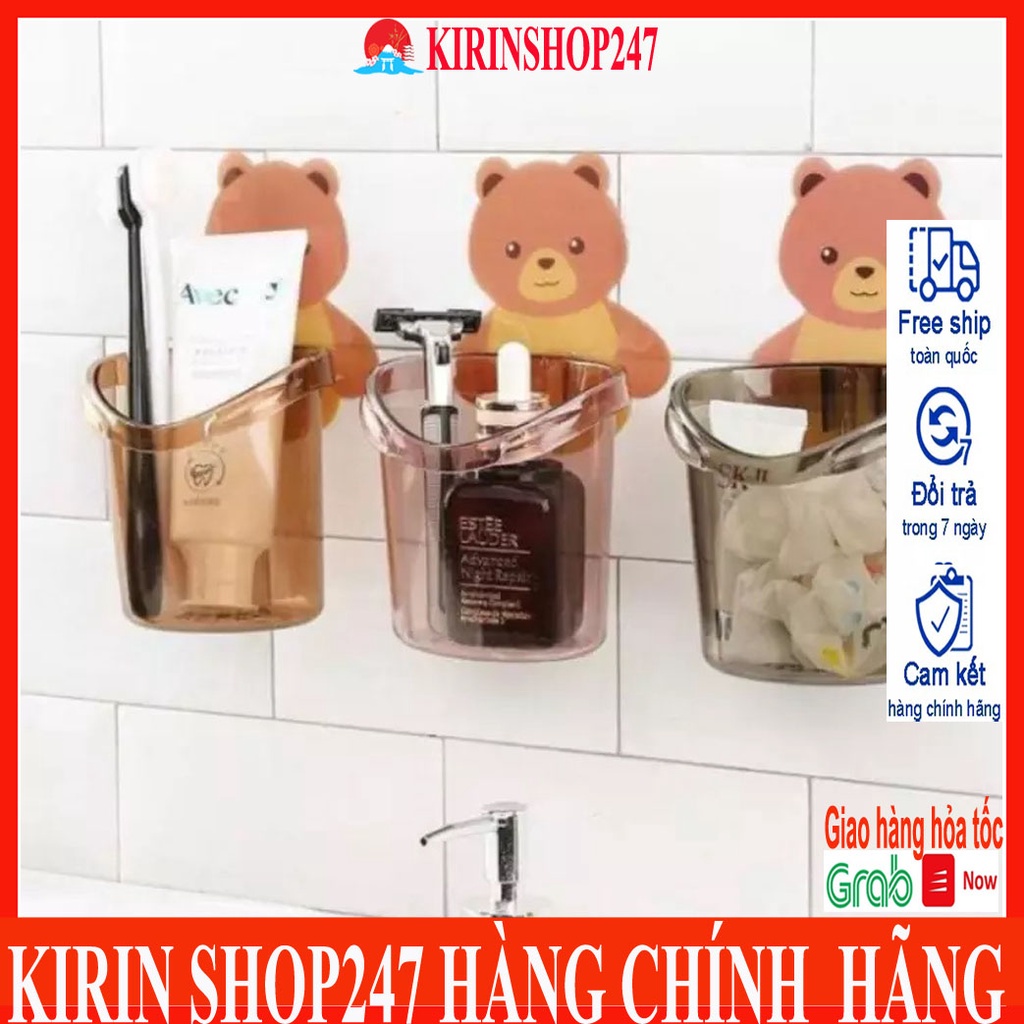 Cốc Đựng Bàn Chải, Kem Đánh Răng Gấu Dán Tường Hình Gấu Siêu Đẹp