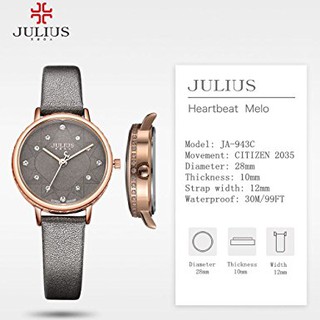 ĐỒNG HỒ NỮ JULIUS JA-943 DÂY DA XÁM