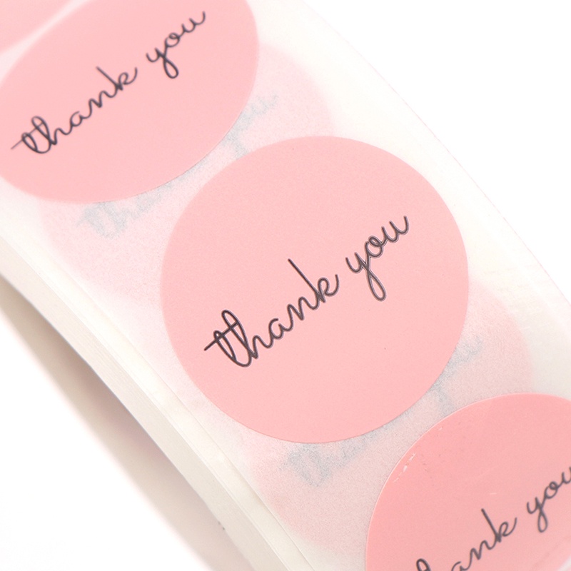 Cuộn 500 Miếng Dán In Chữ Thank You Độc Đáo Tiện Dụng