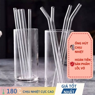 Ống hút Thủy tinh thẳng trong suốt (dài 20cm đường kính 8mm)