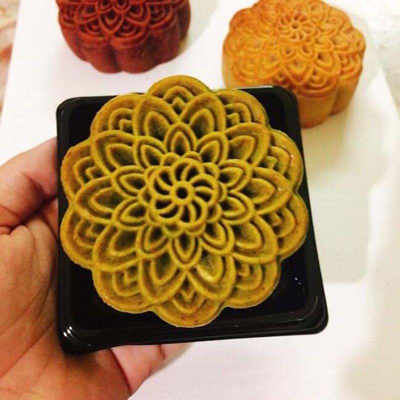 Khuôn trung thu lò xo sen tháp 150g 2 mặt kèm nhấn