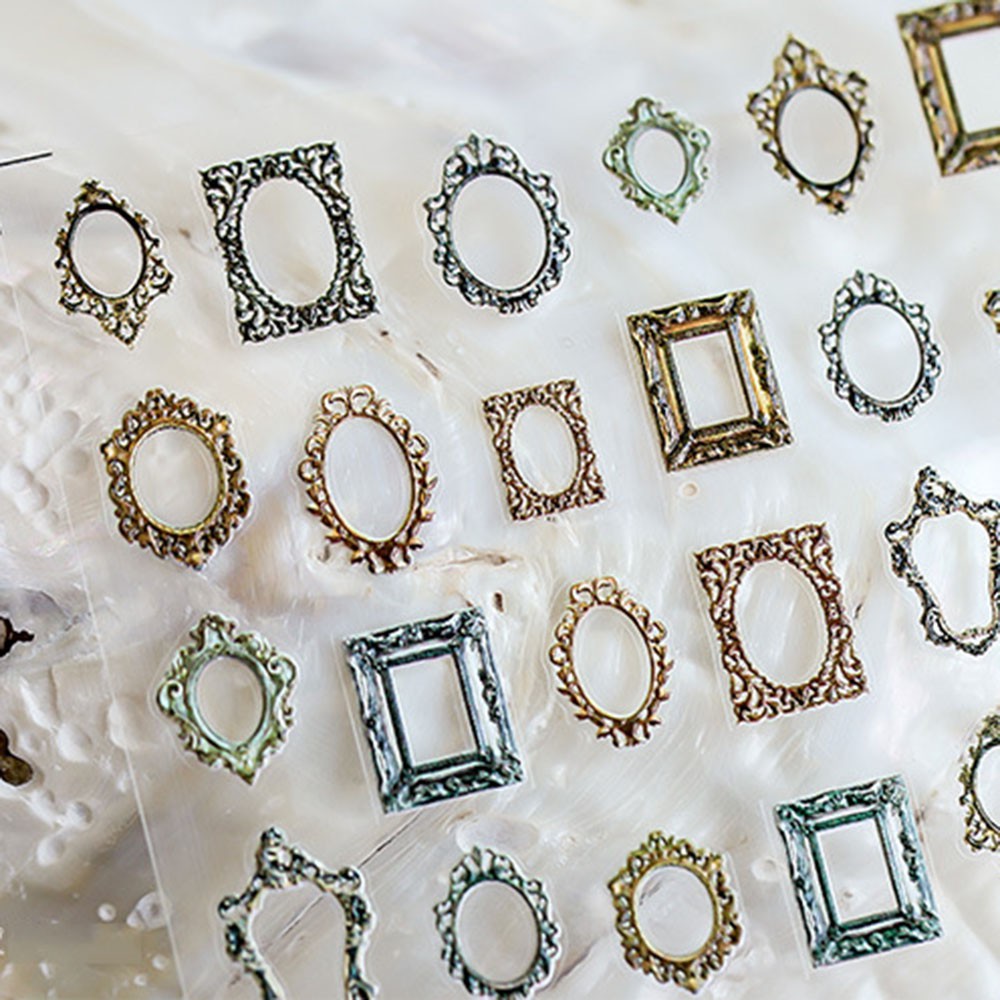 [Hàng mới về] Sticker dán trang trí móng tay họa tiết tranh sơn dầu 5D nghệ thuật