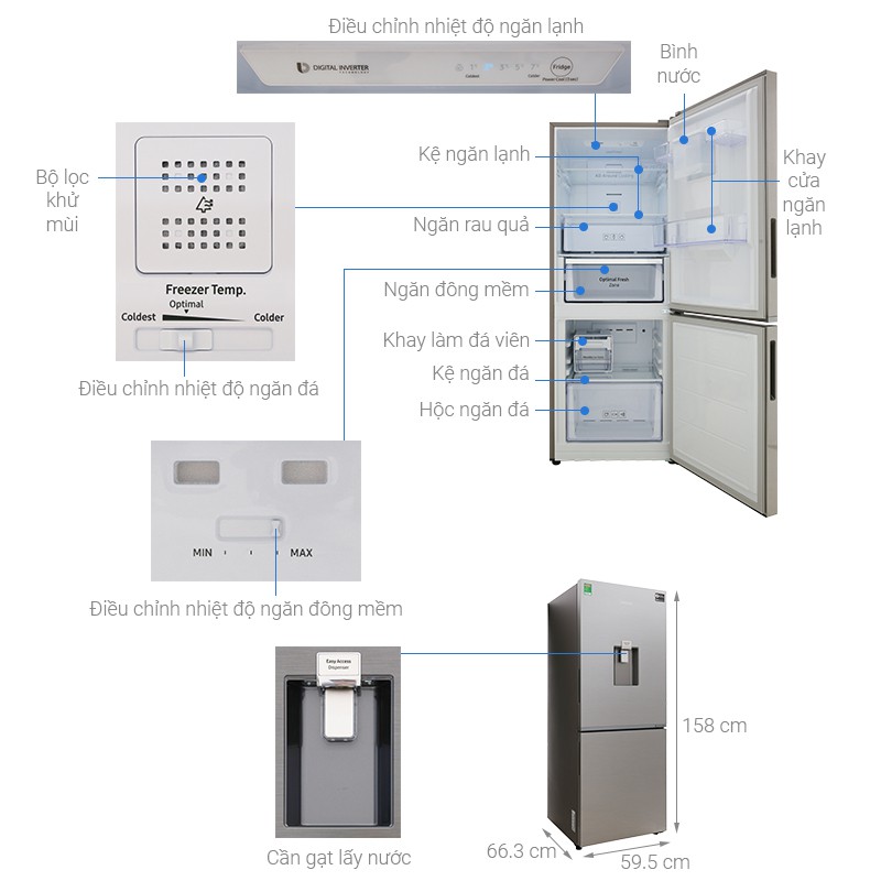 Tủ lạnh Samsung Inverter 276L RB27N4170S8/SV