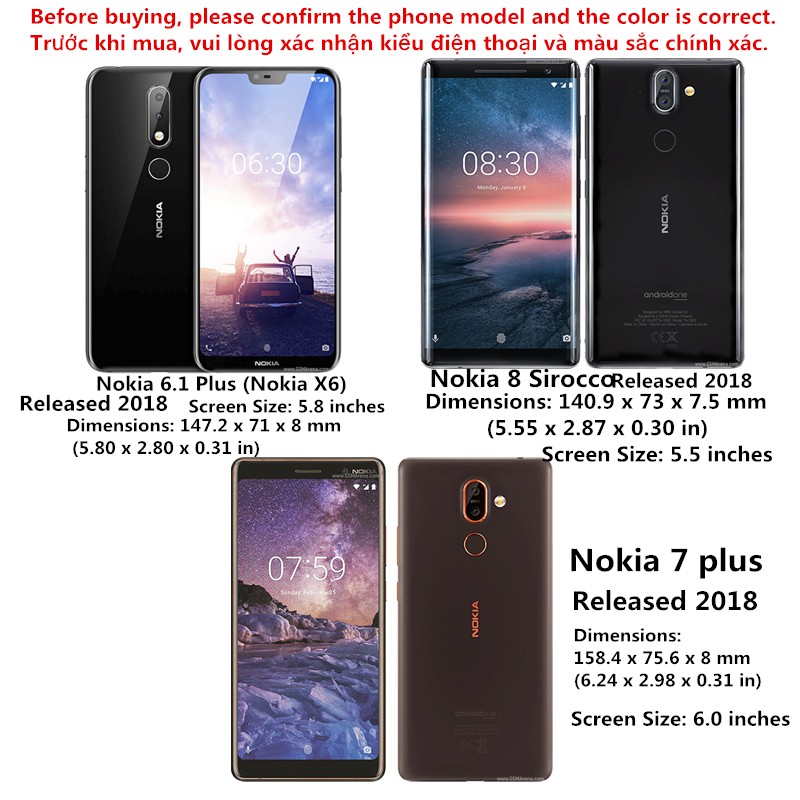 Ốp lưng kính cường lực cao cấp cho Nokia X6 6.1 Plus 8 Sirocco 7 4.2 7.1 3.1 Plus X71