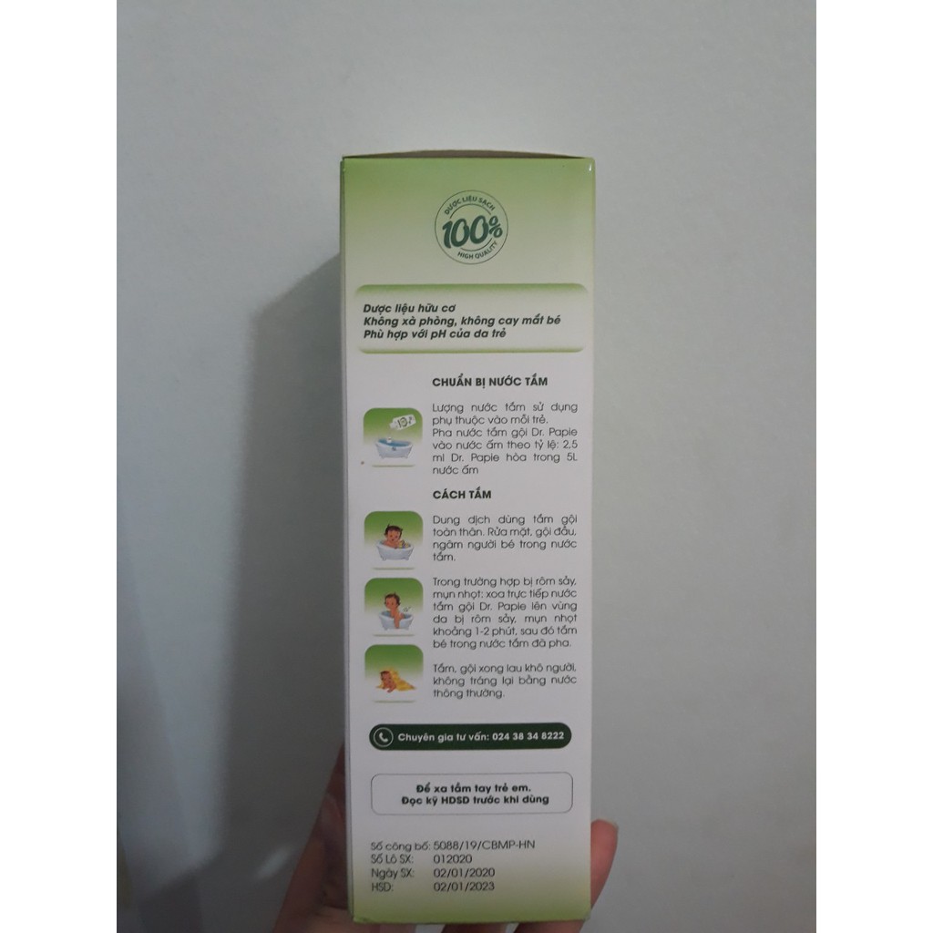 Nước tắm gội 0- 3 tuổi thảo dược Dr. Papie 230ml - 1301659 | BigBuy360 - bigbuy360.vn