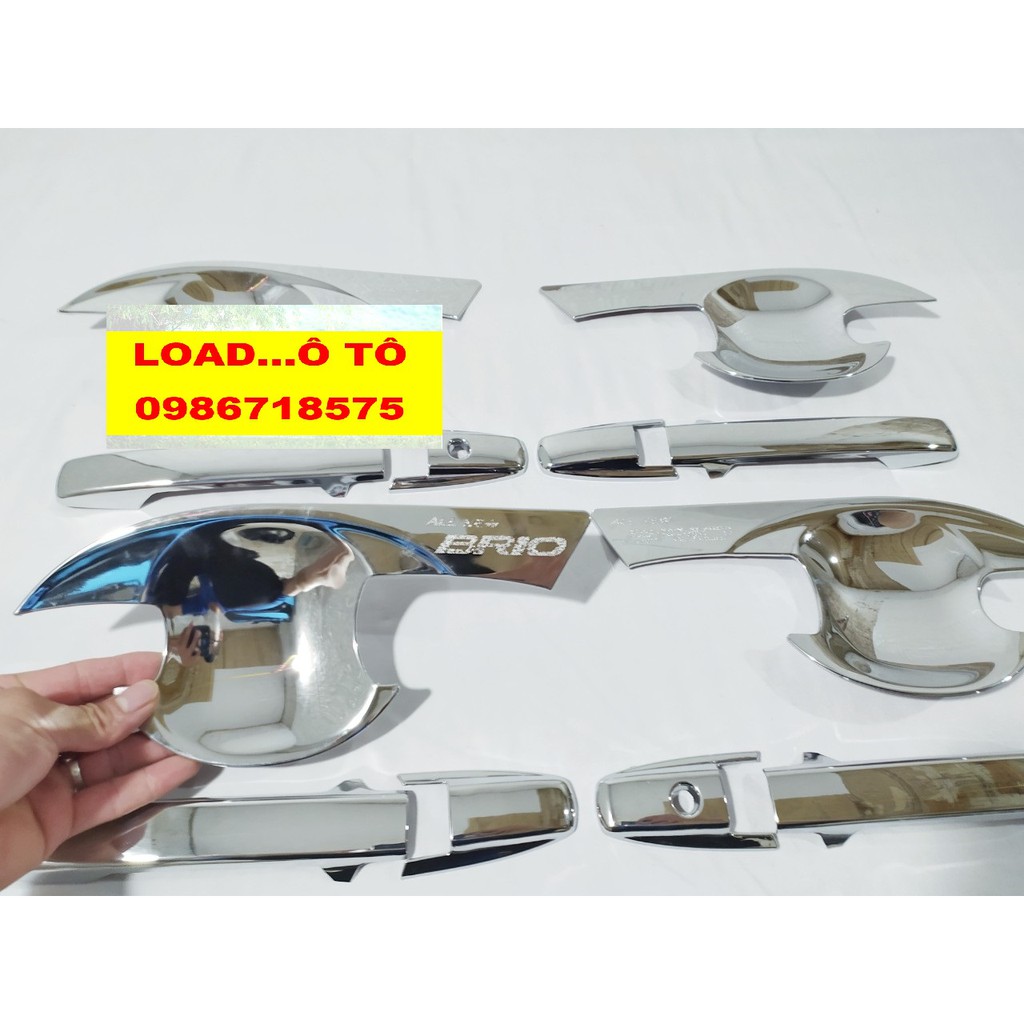 Bộ Ốp Tay Nắm, Hõm Cửa Honda Brio 2022-2019 Nhựa ABS Mạ Crom Cao Cấp