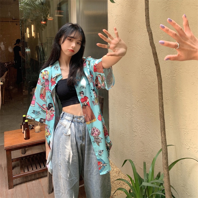 NRVP Áo Sơ Mi Dáng Rộng Thời Trang Hàn Quốc Cá Tính Cho Nữ