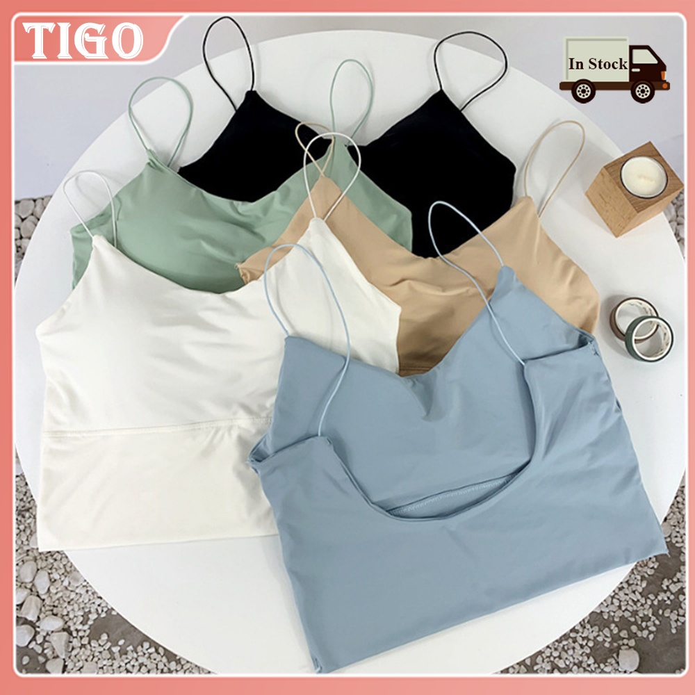 ♥Tigo♥ Áo Ngực Lụa Lạnh Dáng Dài Không Gọng Thép Không Đường May Có Mút Đệm Dành Cho Học Sinh Tuổi Teen