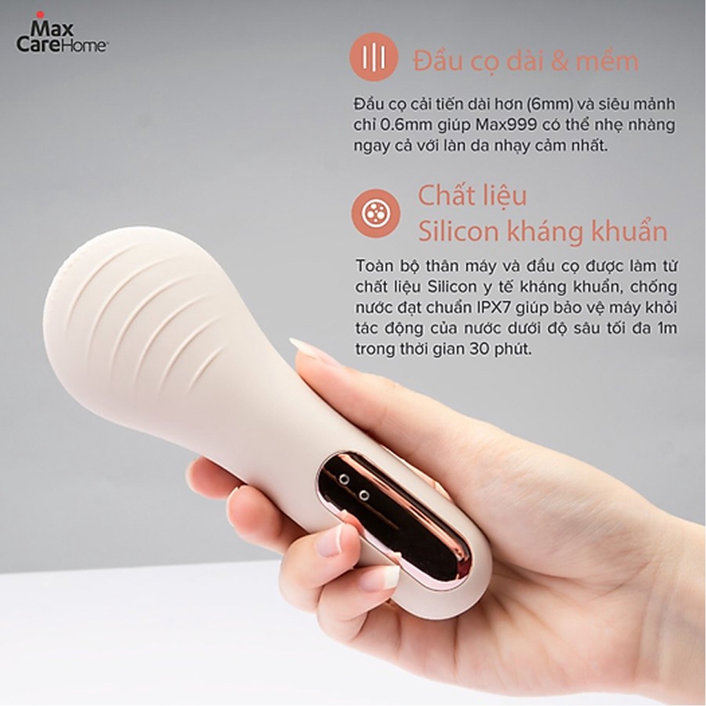 Máy Rửa Mặt Mini Cầm Tay MAXCARE MAX999 | Làm Sạch Sâu, Ngừa Mụn, Se Khít Lỗ Chân Lông - Thương Hiệu Nhật Bản