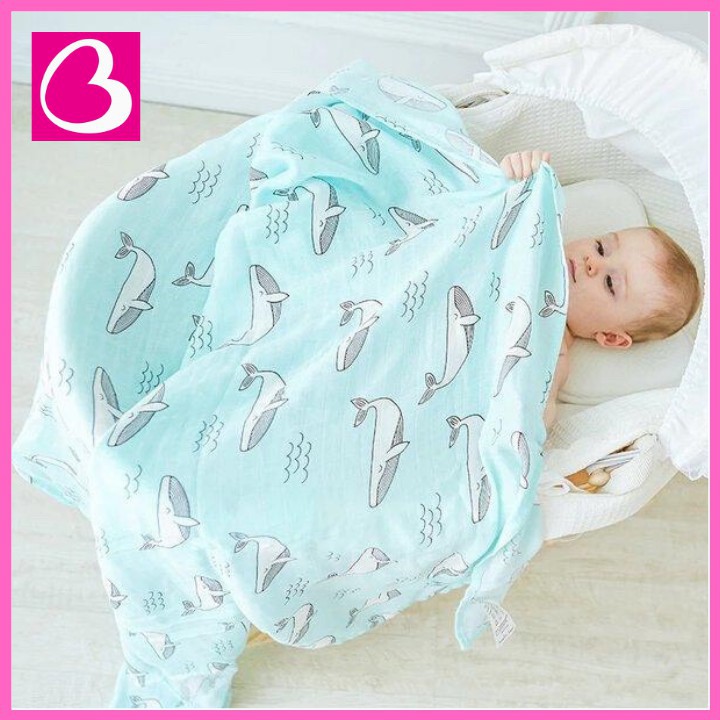 Khăn tắm xô Muslin và khăn tắm cotton Kiluta đa năng cho bé cuộn 110x110