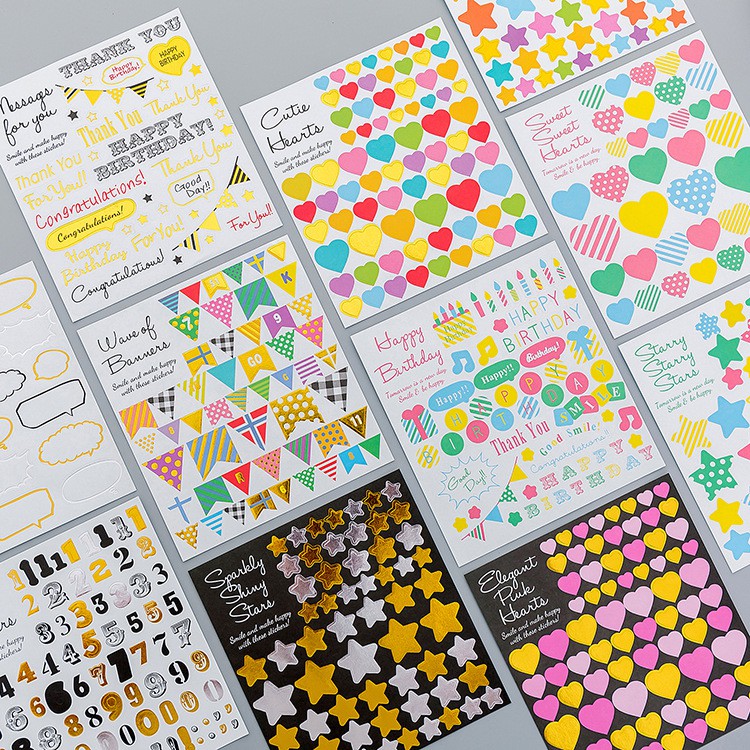 Sticker dán trang trí nhật ký, sổ vở, sinh nhật nguồn hàng buôn sỉ