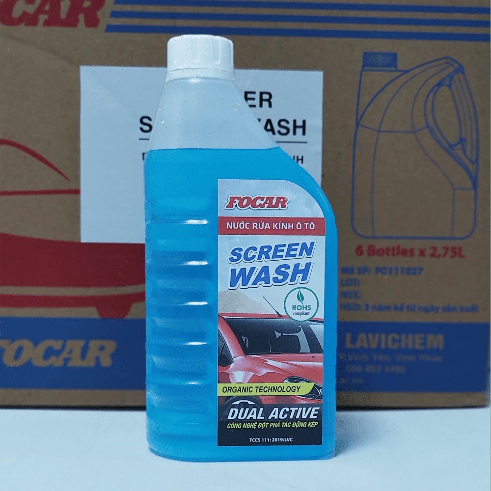 Nước rửa kính ô tô màu xanh dương FOCAR Screen Wash ROHS