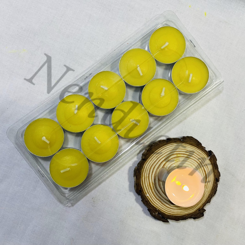 Vỉ tealight 10 viên cao cấp Đức Tín cháy 2,5 đến 3h không khói không mùi an toàn cho người sử dụng