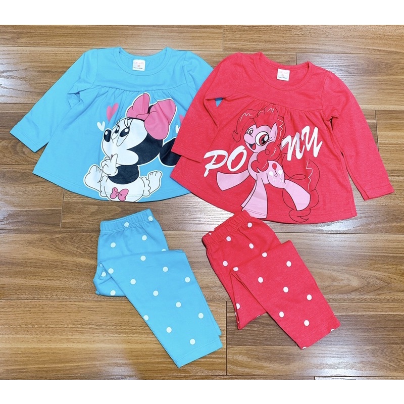 bộ cotton bé gái siêu xinh - bcgk