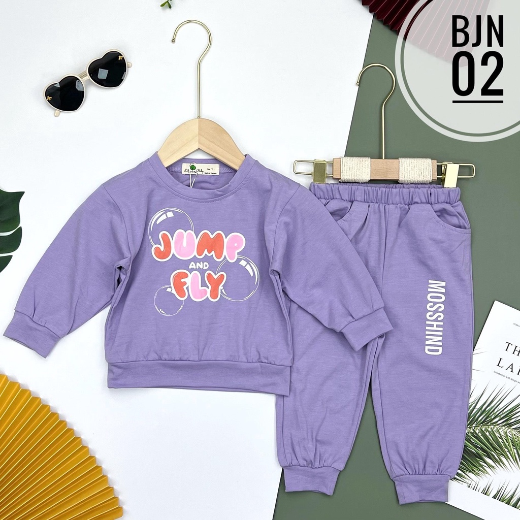 Bộ quần áo dài tay LITIBABY bé gái, size cho bạn 6, 7, 8,9, 10 tuổi