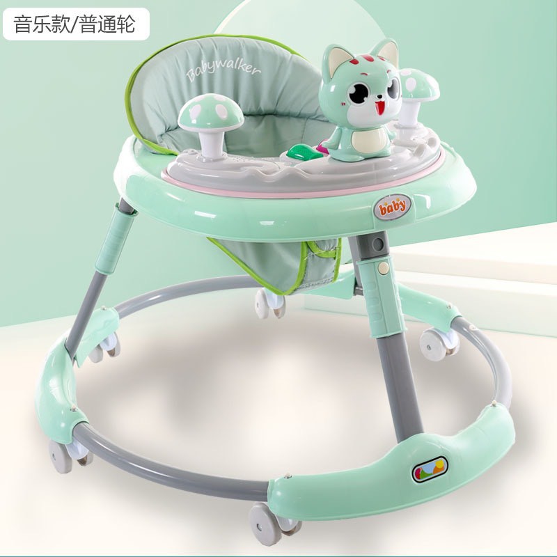 Xe tròn tập đi cho bé BABY hình mèo cho bé chỉnh cao thấp, có nhạc (Xanh nhạt-Xanh đậm-Hồng)