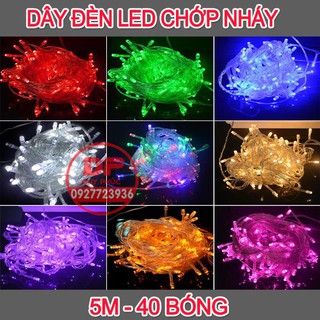 ĐÈN LED DÂY CHỚP NHÁY TRANG TRÍ 5M-40 BÓNG - NHIỀU MÀU