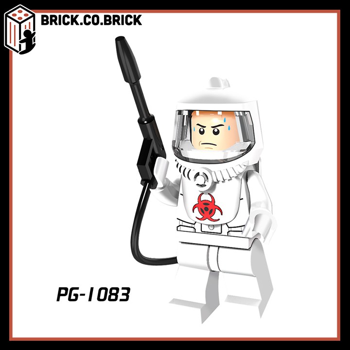 Đồ chơi lắp ráp minifigure nhân vật nhân viên mặc đồ bảo hộ xử lí hóa chất hạt nhân PG8081