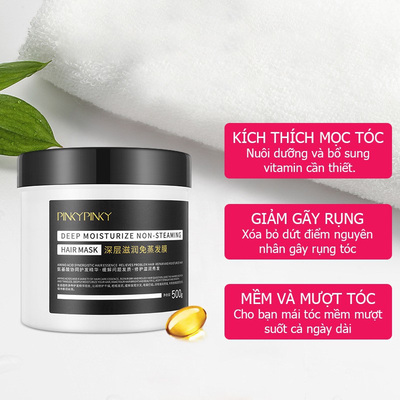 KEM Ủ TÓC PINKY - PHỤC HỒI TÓC HƯ TỔN ÓNG Ả SIÊU MƯỢT GIẢM GÃY RỤNG