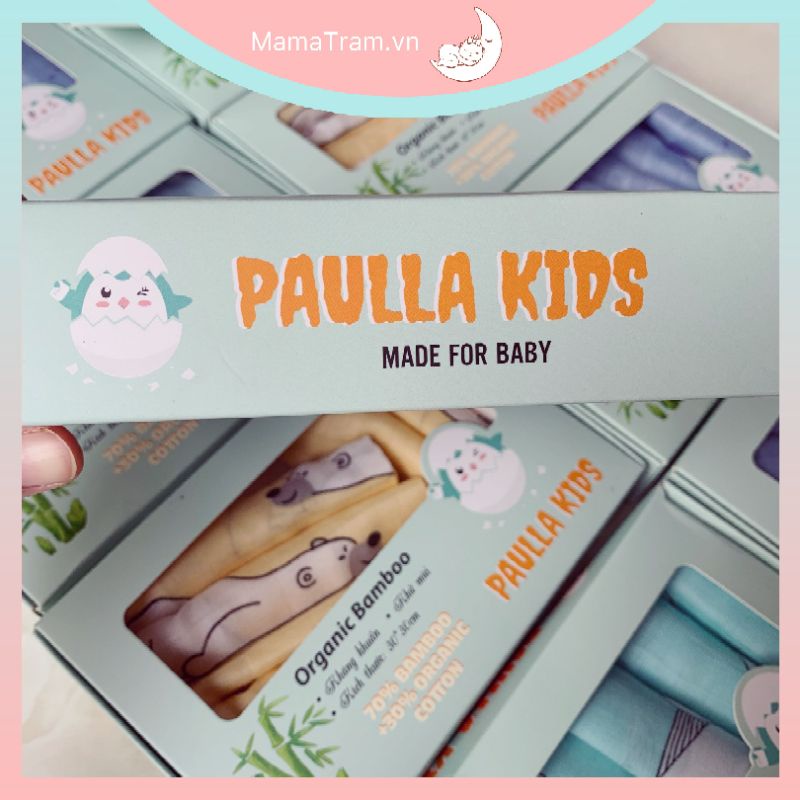 Khăn Sữa Sợi Tre PAULLA KIDS Không Xù Lông, An Toàn Cho Bé