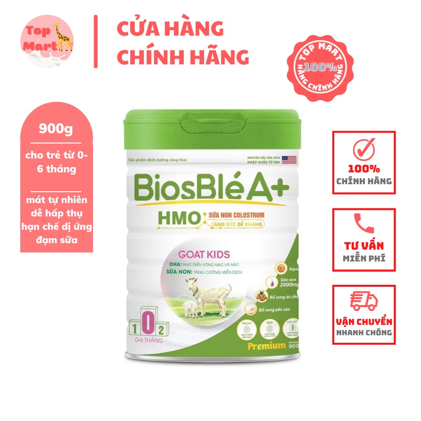 Sữa dê Biosble A+ Goat Kid số 0 - Sữa cho bé dị ứng đạm bò, phát triển thể chất trí não
