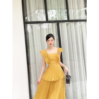 Váy maxi tầng xếp ly