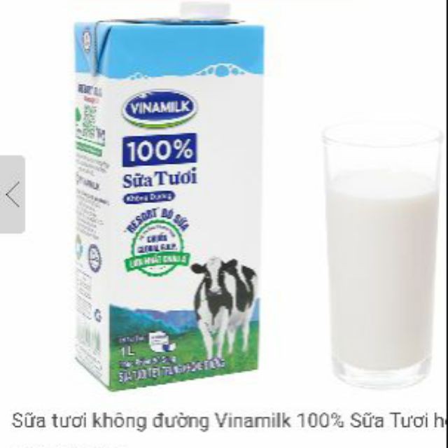 Sữa tươi Vinamilk 1 lít có đường, không đường