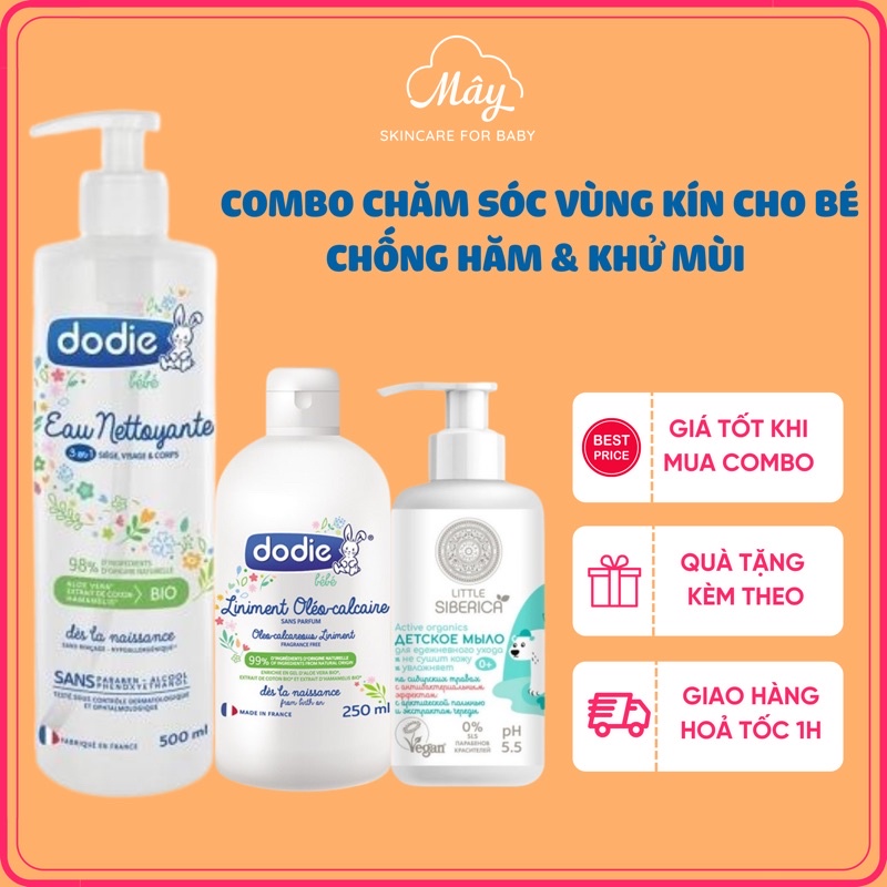 [Hàng Air]Bộ sản phẩm giá tốt: vệ sinh thay tã - chống hăm - khử mùi vùng kín gồm Liniment/Nước làm sạch/Gel vệ sinh