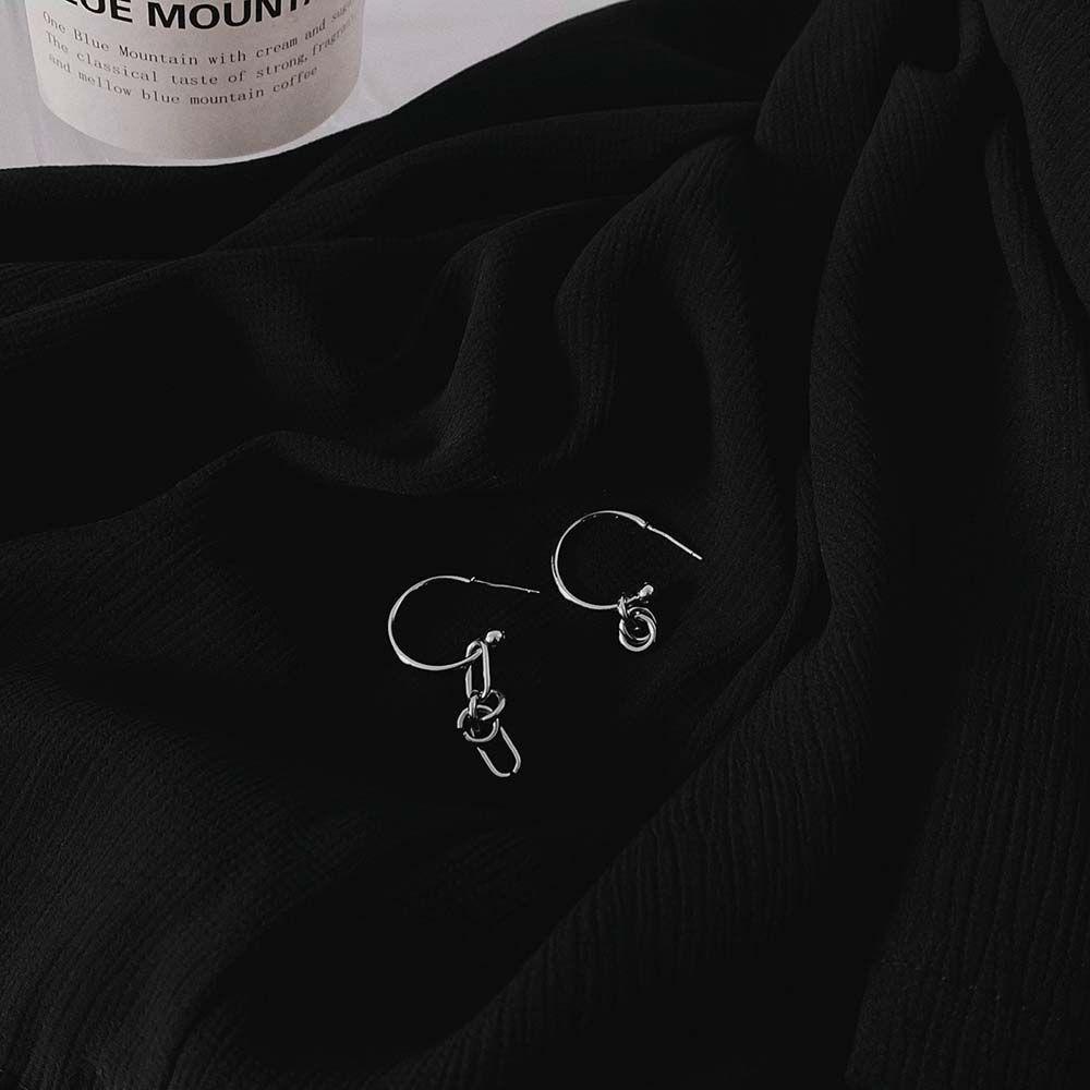 Bông Tai Dáng Dài Thắt Nút Họa Tiết Hình Học Phong Cách Hàn Quốc Thời Trang Cho Nữ