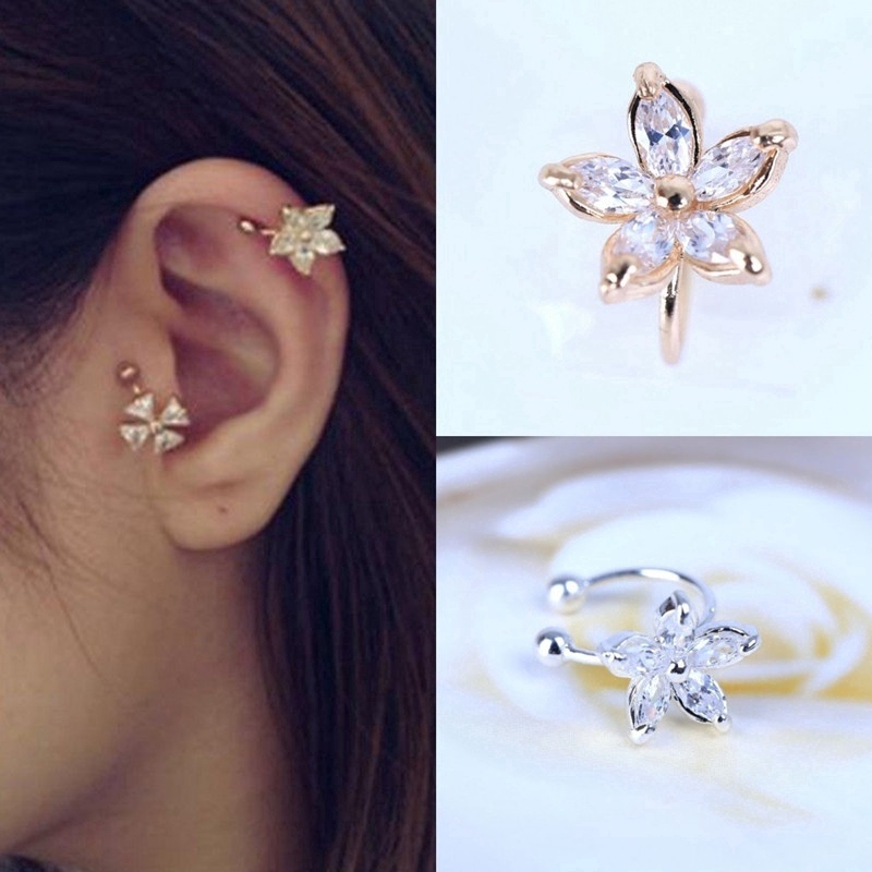 Khuyên Vành Tai Hình Hoa Thời Trang Cho Nữ