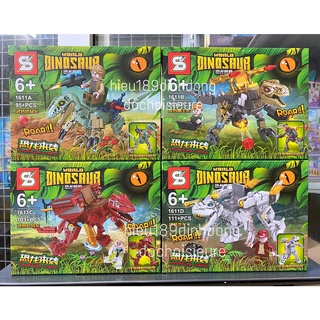 Lắp ráp xếp hình Jurassic World Dinosaur khủng long chiến đấu 1611